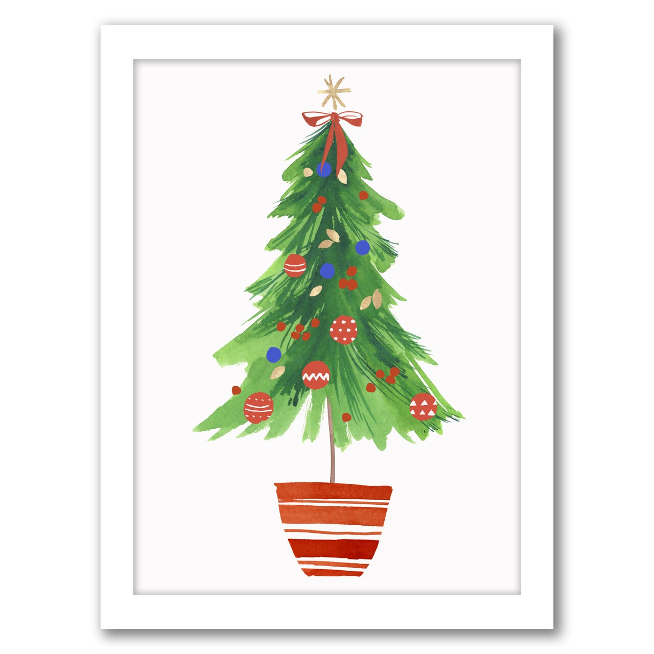8&#x22; x 10&#x22; Holiday Decorated Tree by Pi Holiday Black Framed Print Wall Art - Americanflat - Americanflat